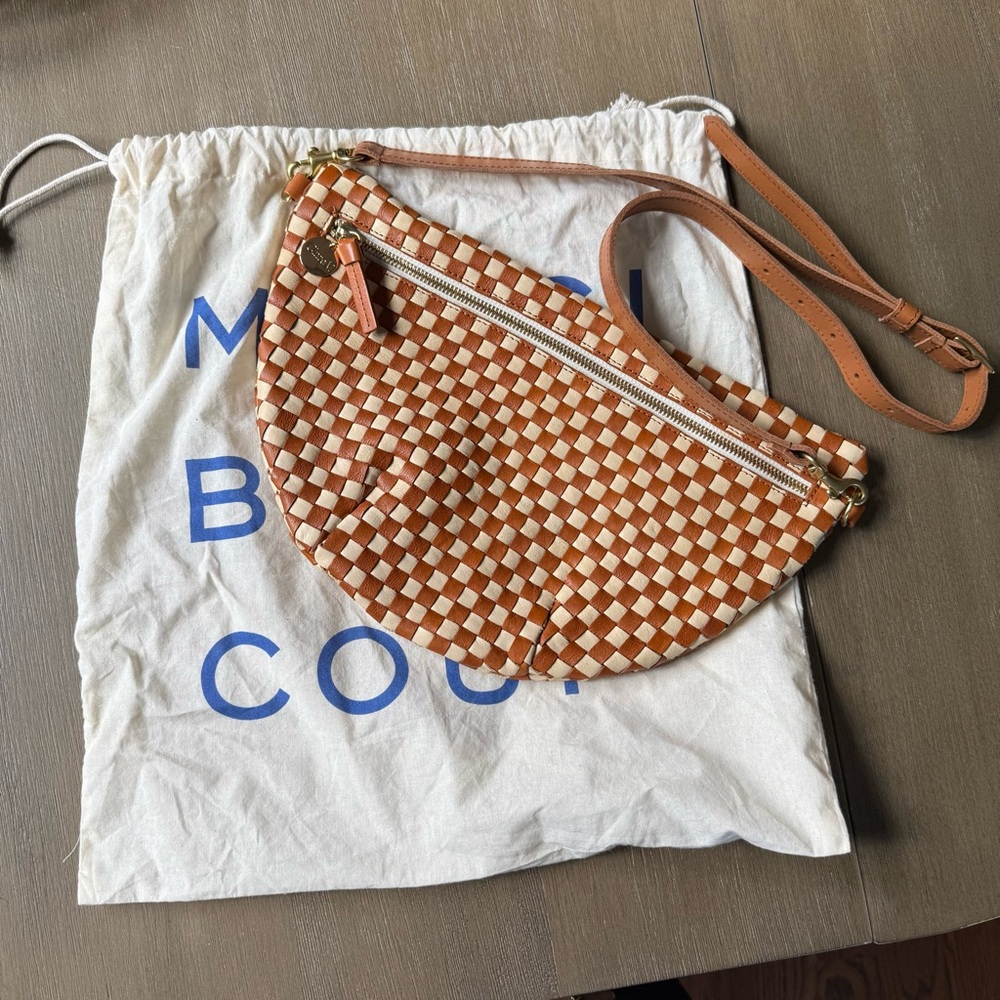 Clare V Tan and Cream Woven Grande Fanny